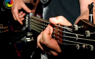 Playing guitar